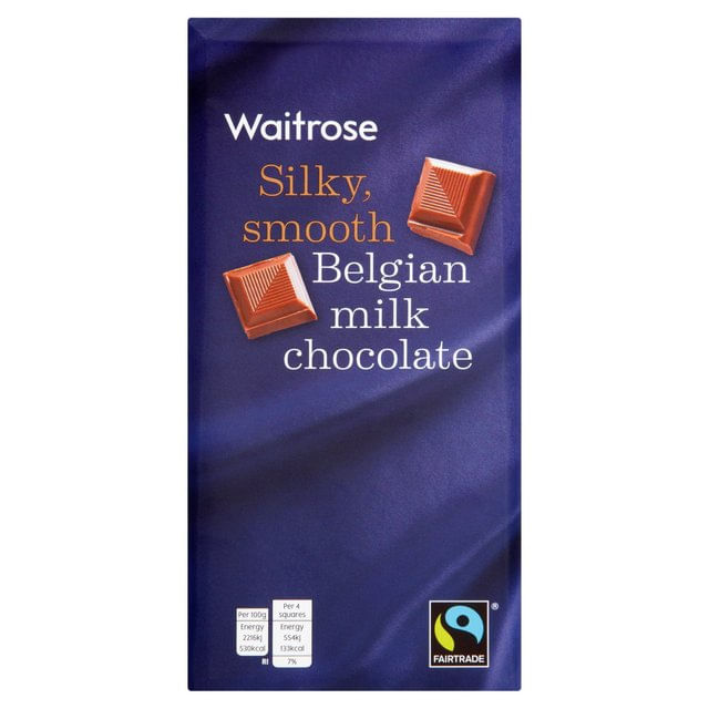 Chocolate Waitrose leche belga 180 g