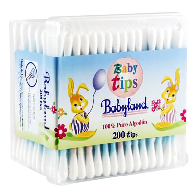 Varitas de algodón Babyland baby tips caja 200 un