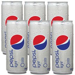 Pack bebida Pepsi light lata 6 un de 310 ml