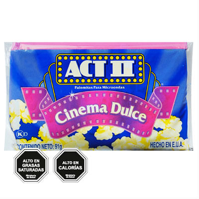 Popcorn Act II cinema dulce sobre 91 g
