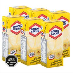 Pack leche semidescremada Loncoleche sabor plátano 6 un de 200 ml