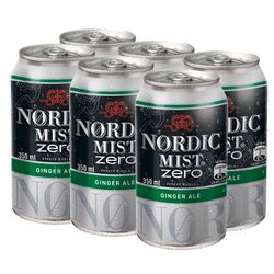 Pack Bebida Nordic Mist ginger ale zero lata 6 un de 350 ml