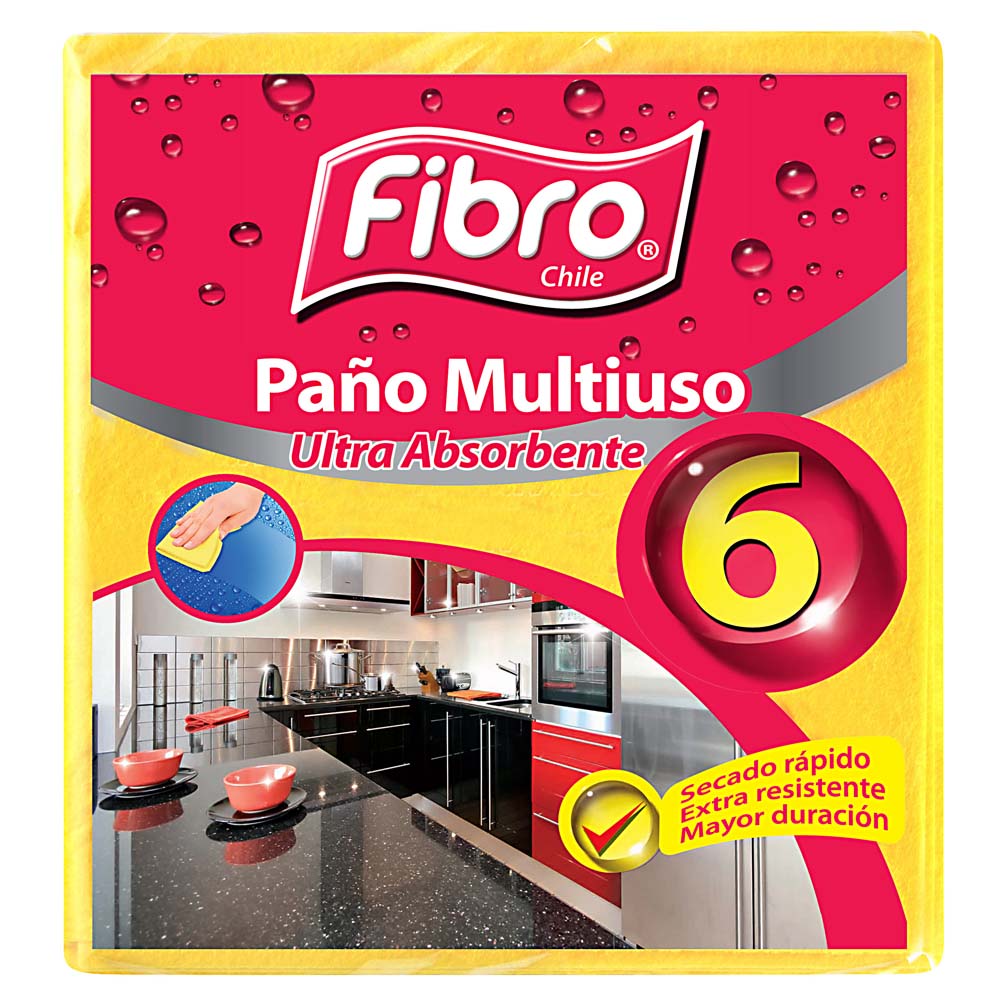 Paño esponja Fibro súper absorvente 6 un