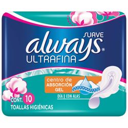 Toalla higiénica Always ultrafina suave con alas 10 un