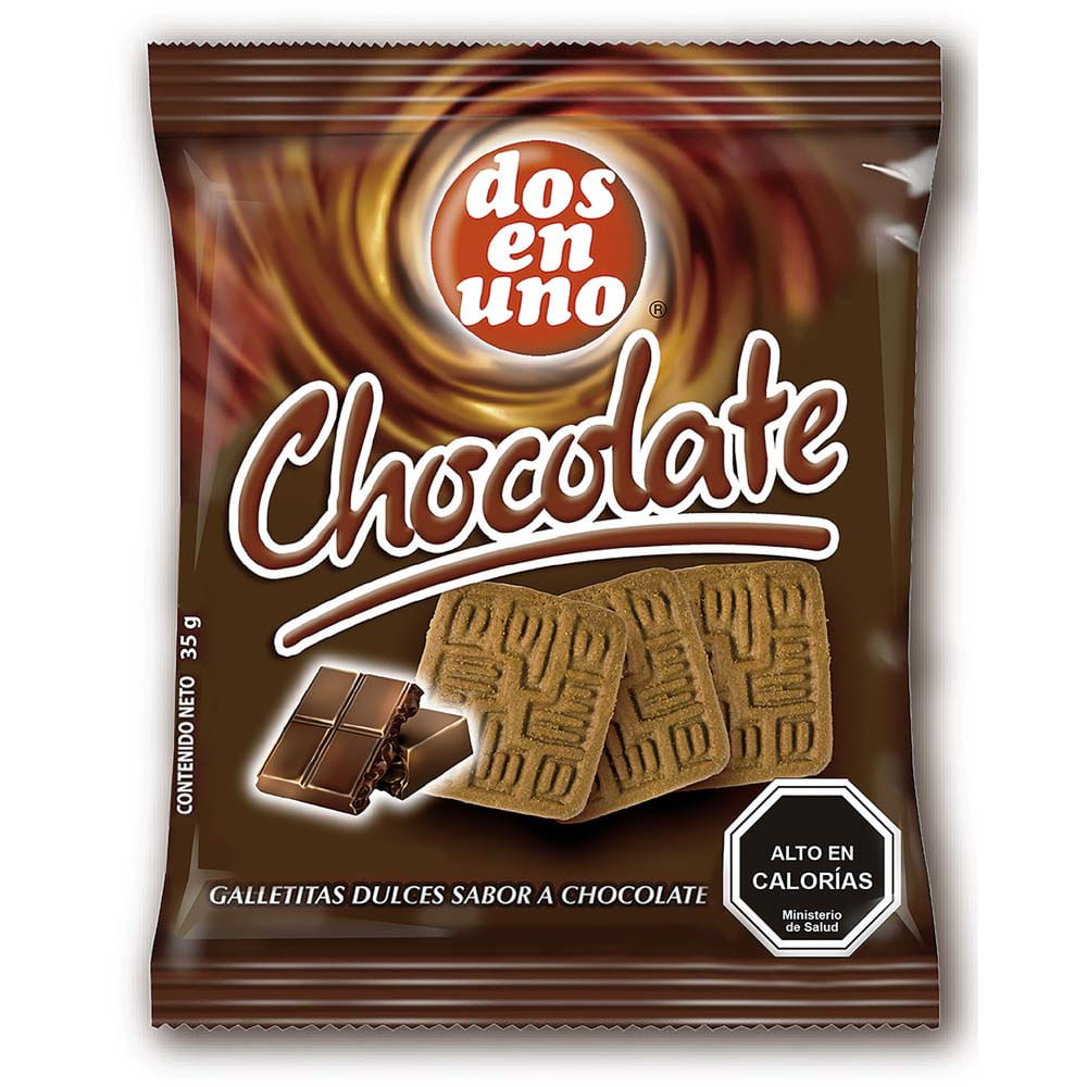 Galleta mini Dos en Uno chocolate 35 g