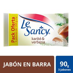 Pack Jabón en barra Le Sancy karité y verbena 3 un de 90 g