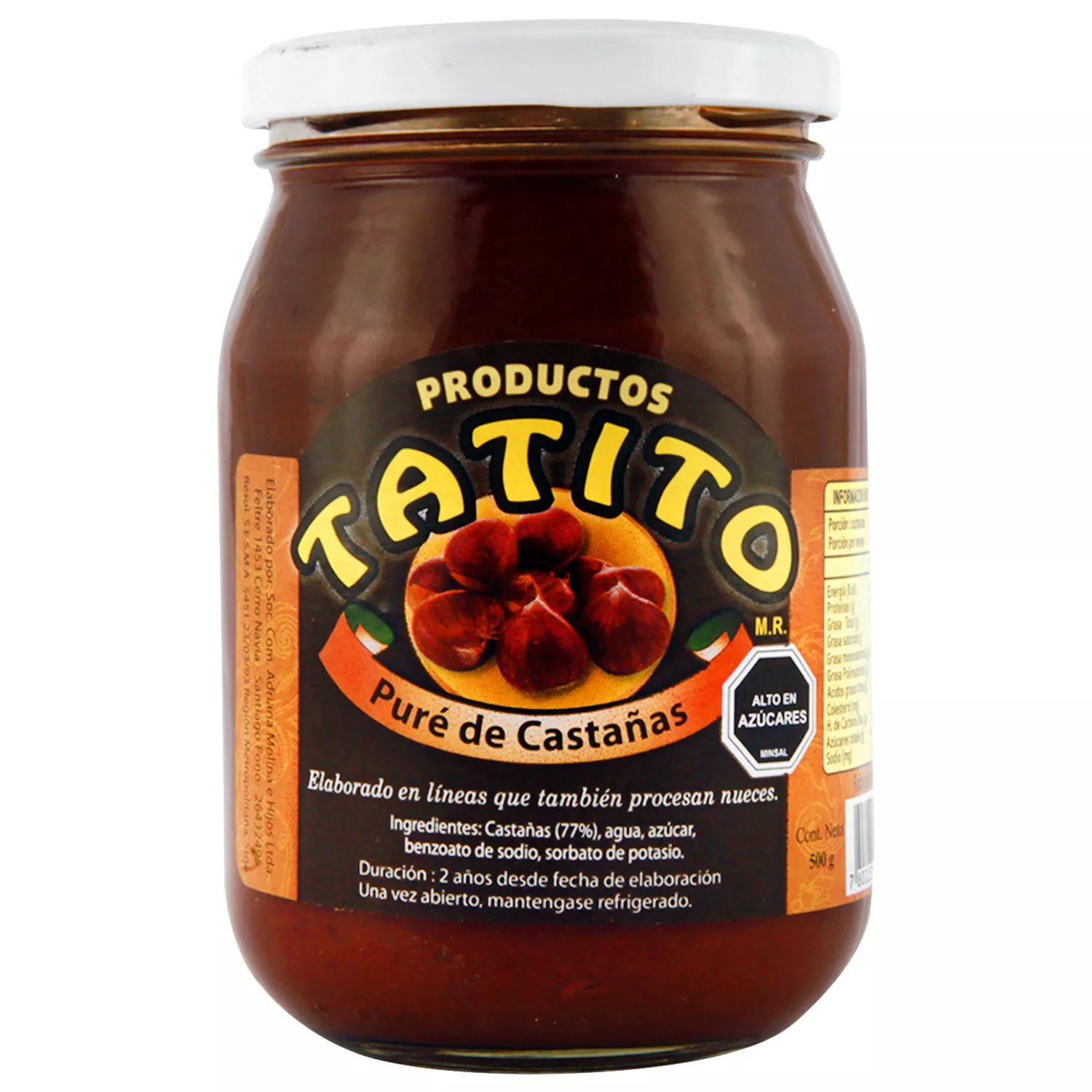 Puré de castañas Tatito frasco 500 g neto - 500 g drenado Puré de castañas Tatito frasco 500 g neto - 500 g drenado