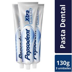 Pack Pasta dental Pepsodent extra whitening 3 un de 130 g