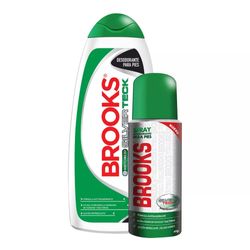 Talco para pies Brooks 220 g + Talco spray 45 g
