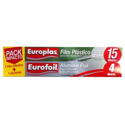 Pack Film plástico transparente Europlas + Papel aluminio Europlas