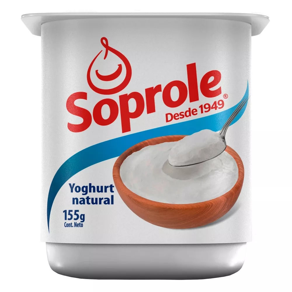 Yoghurt batido Soprole natural 155 g