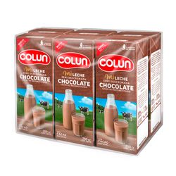 Pack leche semidescremada Colun sabor chocolate 6 un de 200 ml
