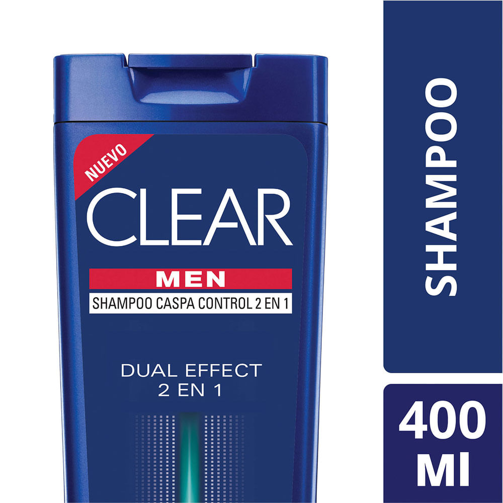 Shampoo Clear Men dual effect 2 en 1 400 ml