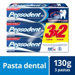 Pack Pasta dental Pepsodent protección anticaries 3 un de 130 g