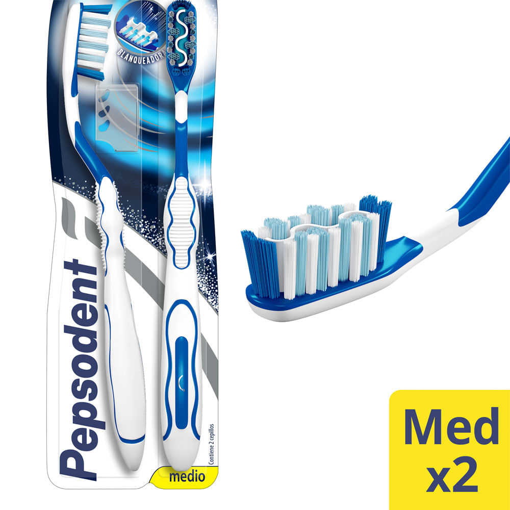Pack Cepillo dental Pepsodent white now medio 2 un Pack Cepillo dental Pepsodent white now medio 2 un