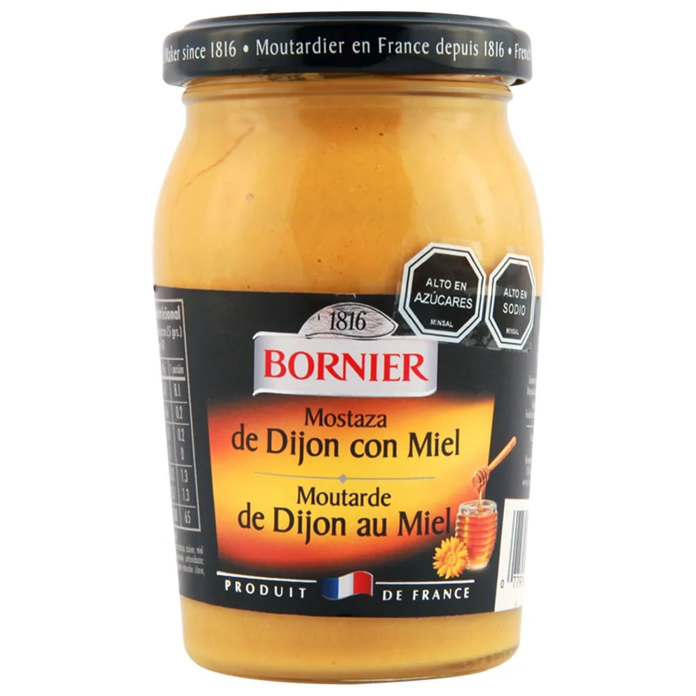Mostaza Bornier con miel frasco 235 g