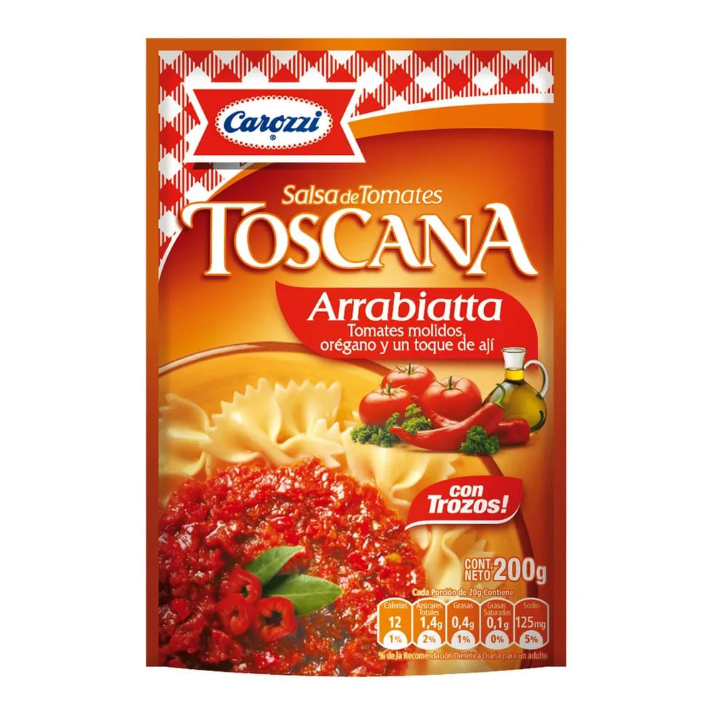 Salsa de tomate Carozzi Toscana arrabbiata 200 g