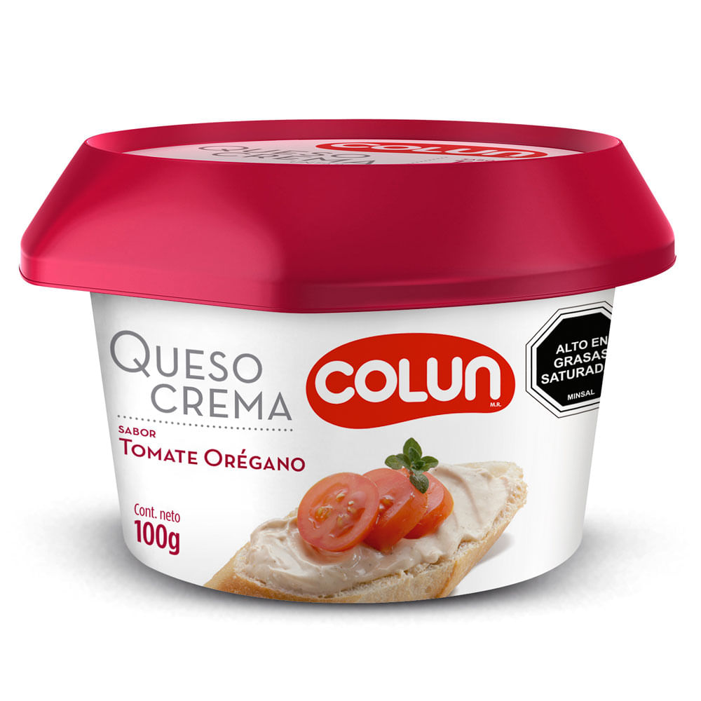 Queso crema Colun tomate orégano pote 100 g