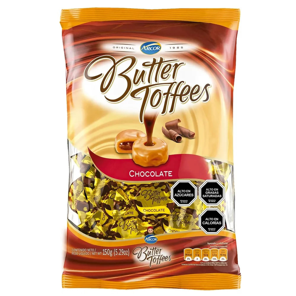 Caramelo Arcor butter toffe chocolate 150 g