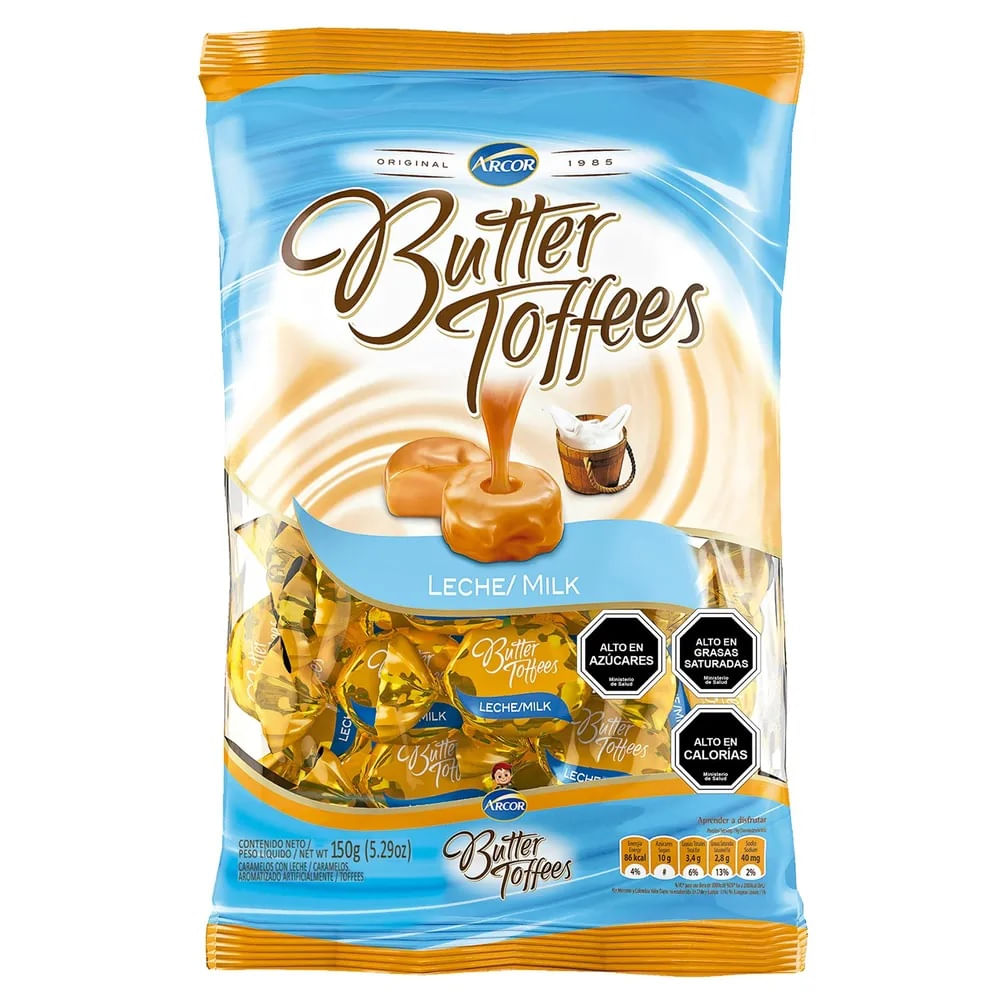 Caramelo Arcor Butter toffees leche bolsa 130 g
