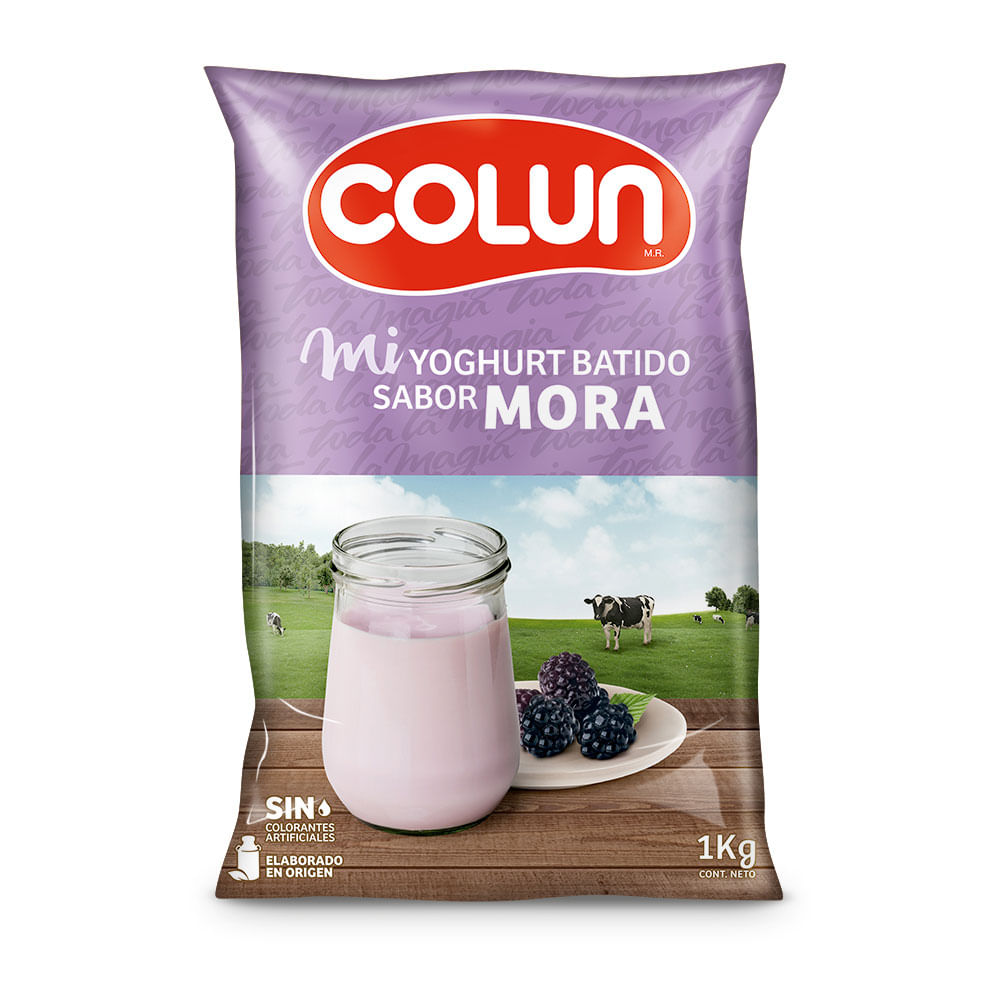 Yoghurt Colun mora bolsa 1 Kg