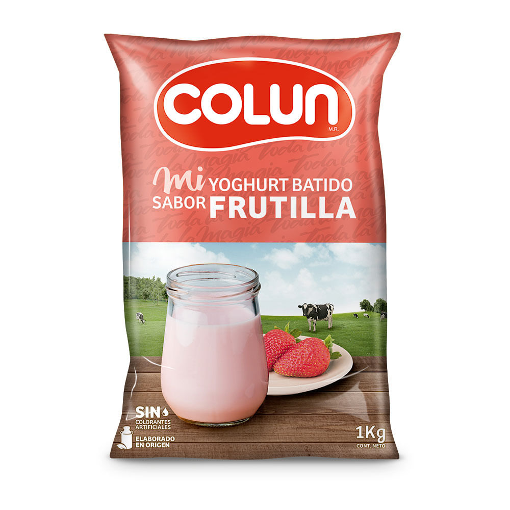 Yoghurt Colun frutilla bolsa 1 Kg