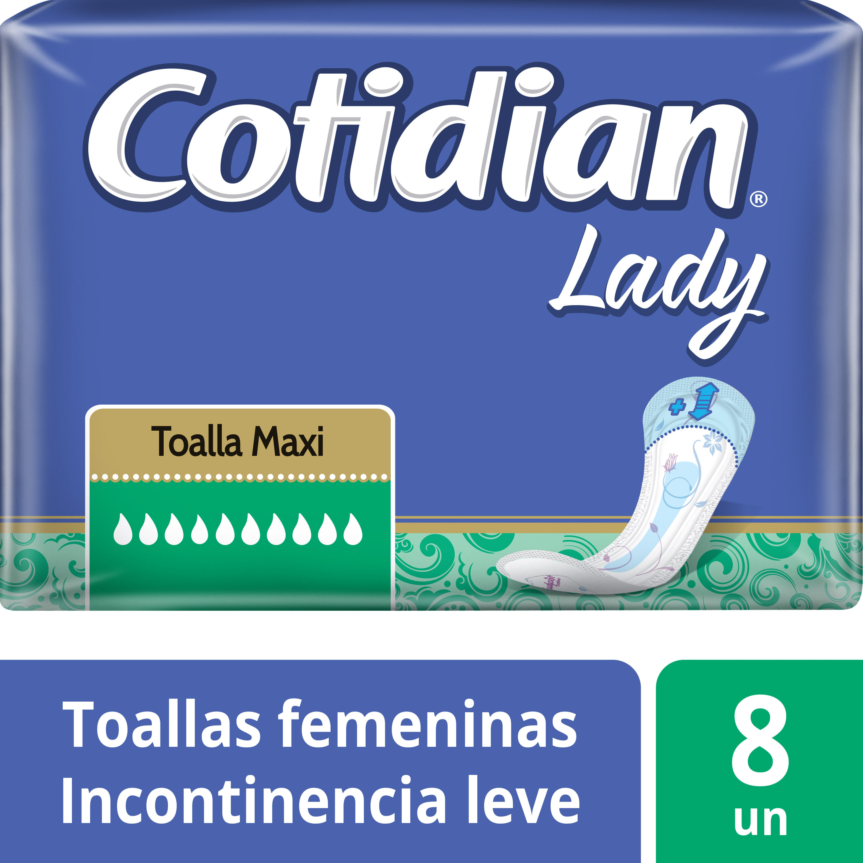 Toalla higiénica Cotidian lady maxi 8 un