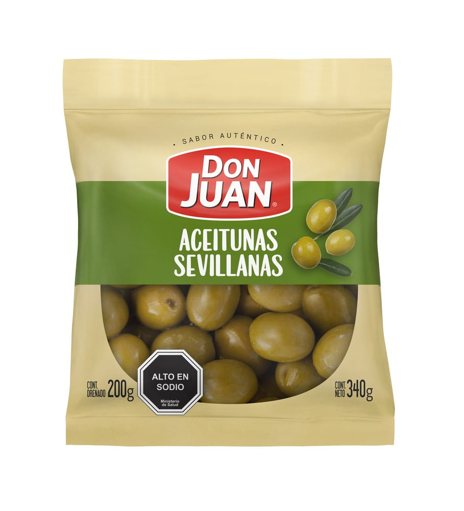 Aceitunas verdes Don Juan sevillanas bolsa 340 g