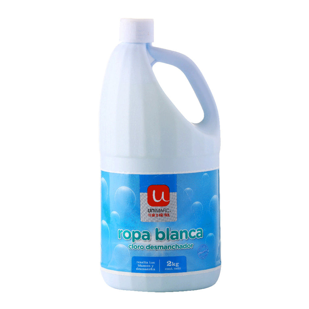 Cloro Unimarc ropa blanca 2 Kg