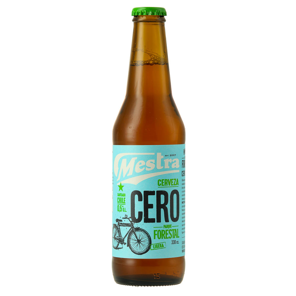 Cerveza Mestra cero alcohol botella 330 cc
