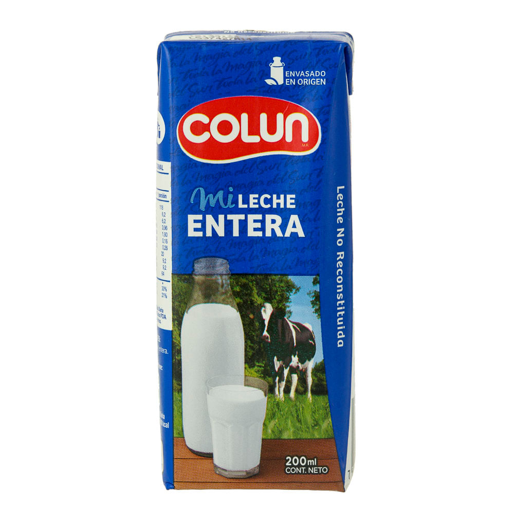 Leche entera natural Colun 200 ml