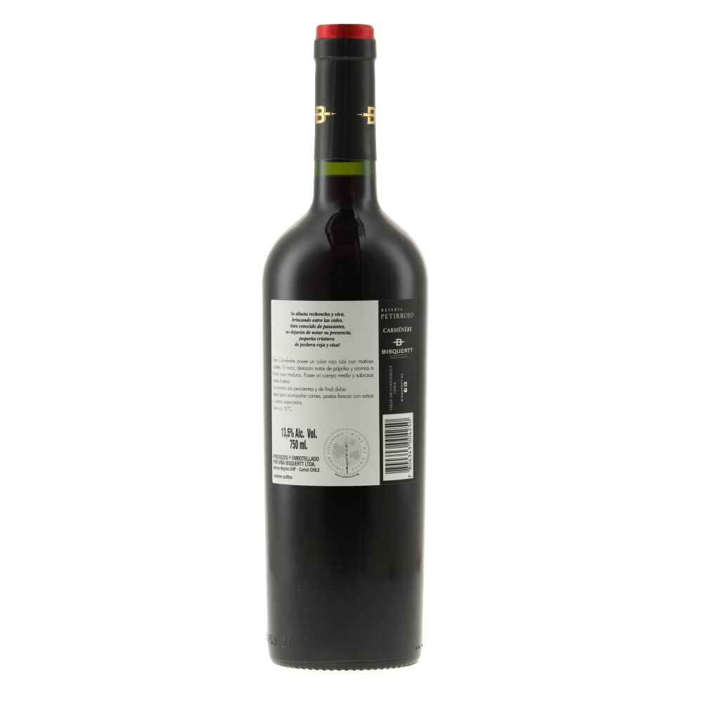 Vino Petirrojo reserva carmenere 750 cc Vino Petirrojo reserva carmenere 750 cc