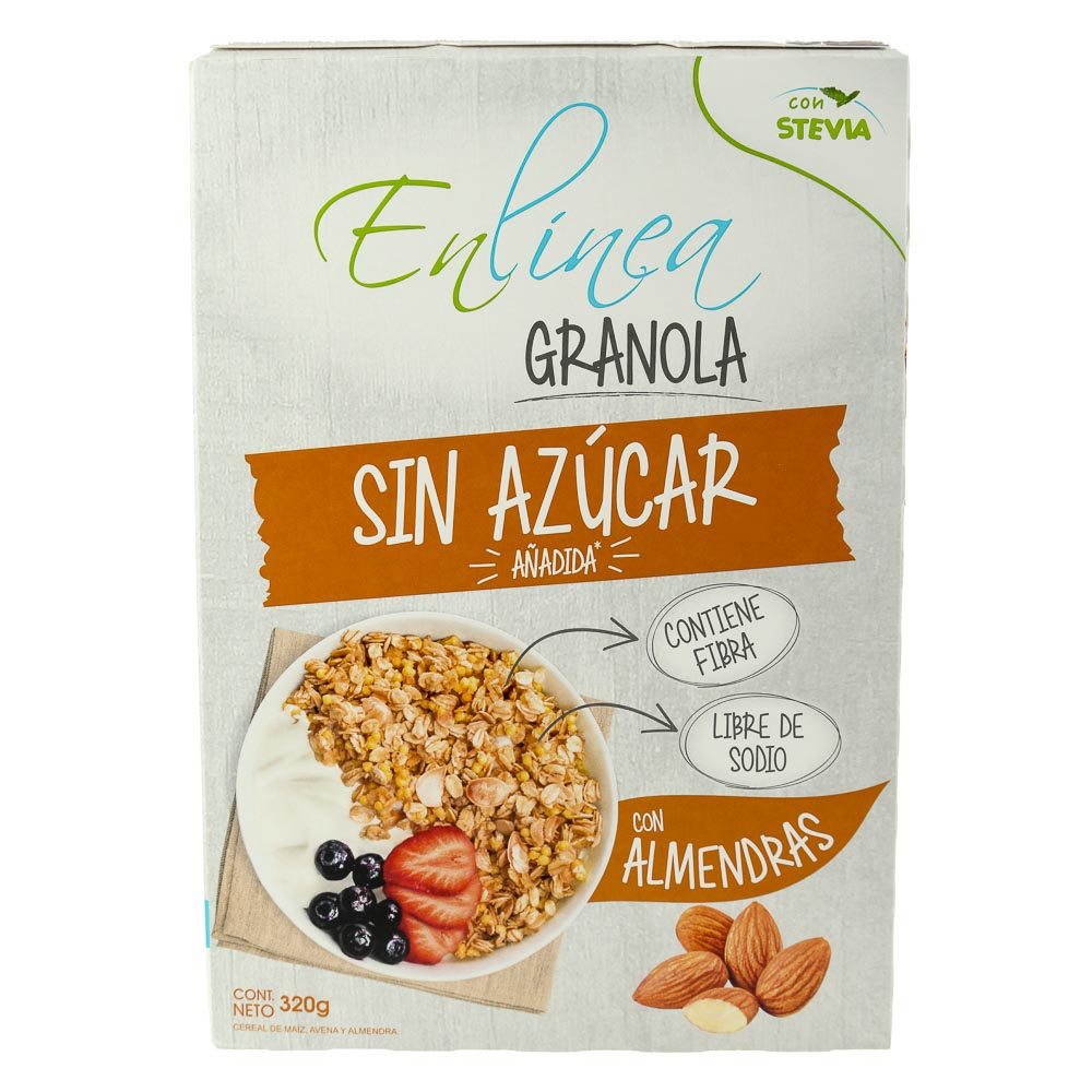 Cereal En Línea granola sin azúcar almendra 320 g