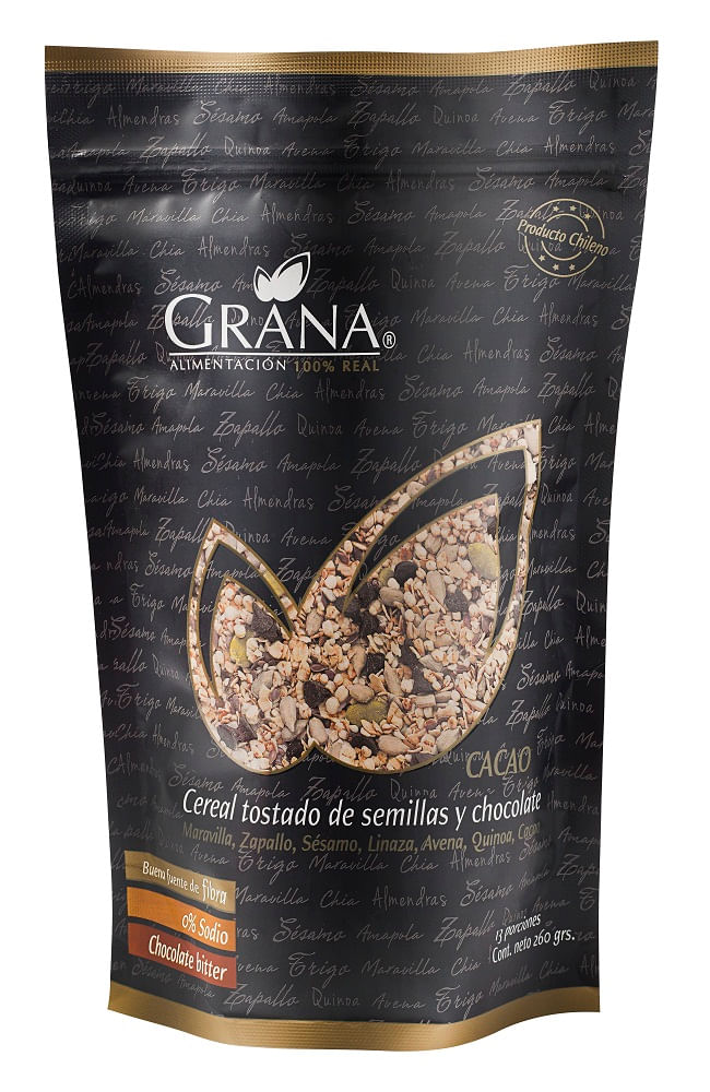 Cereal Grana cacao semillas y chocolate doy pack 260 g