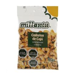 Castañas de cajú Millantú caramelizada y sésamo bolsa 80 g