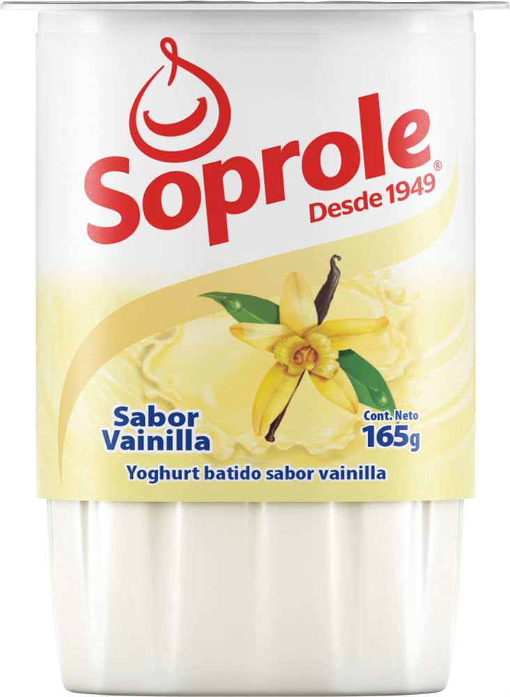 Yoghurt batido Soprole sabor vainilla pote 165 g