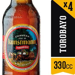 Pack Cerveza Kunstmann torobayo ale long neck botella 4 un de 330 cc