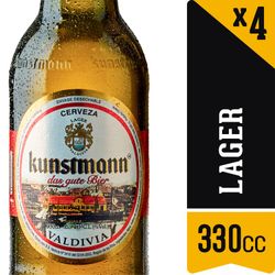 Pack Cerveza Kunstmann lager rubia long neck botella 4 un de 330 cc