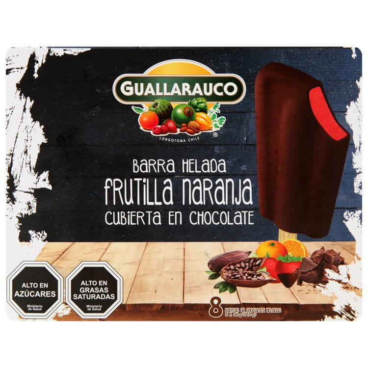 Pack helado Guallarauco sabor frutilla-naranja con chocolate 8 un