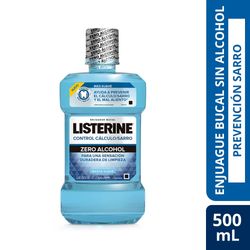 Enjuague bucal Listerine control sarro zero alcohol 500 ml