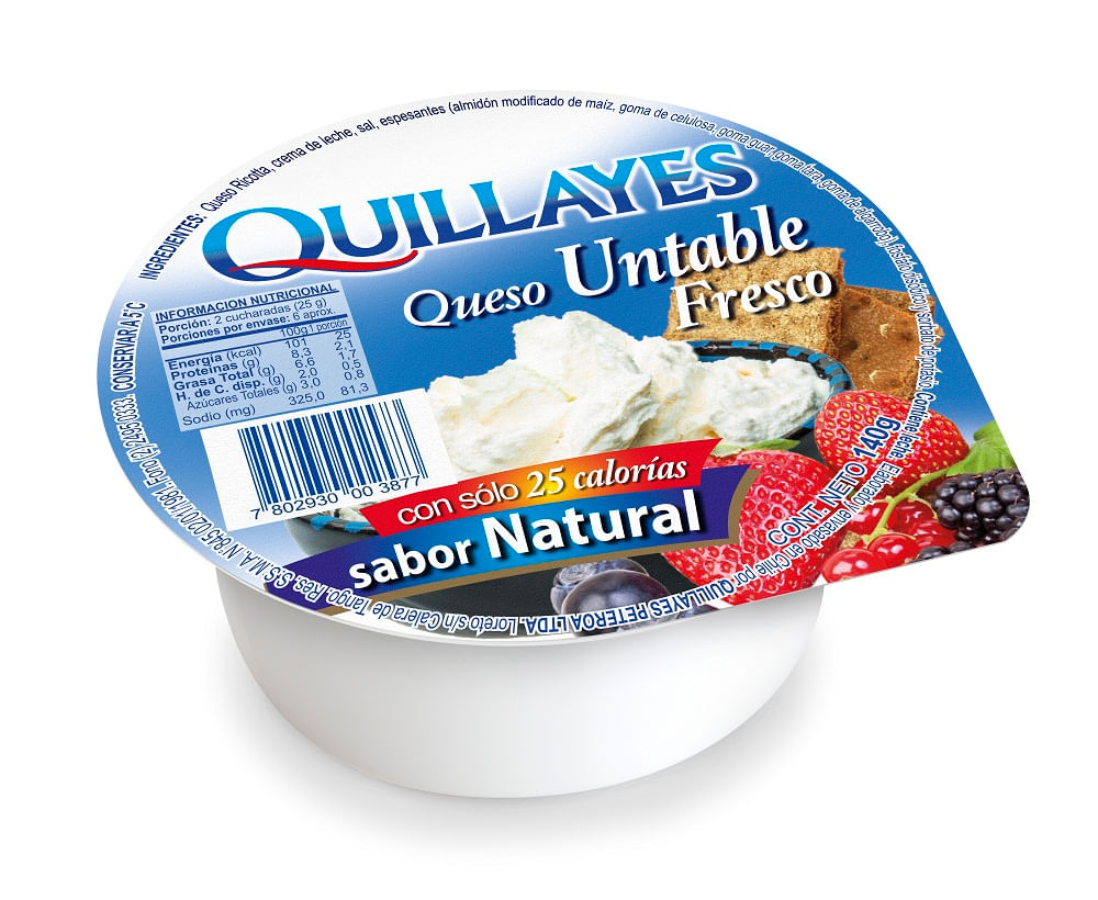 Queso crema Quillayes untable natural 140 g