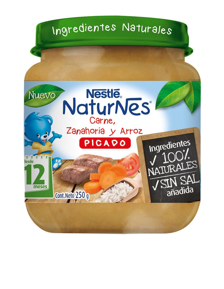 Picado Nestlé Naturnes carne zanahoria y arroz 250 g