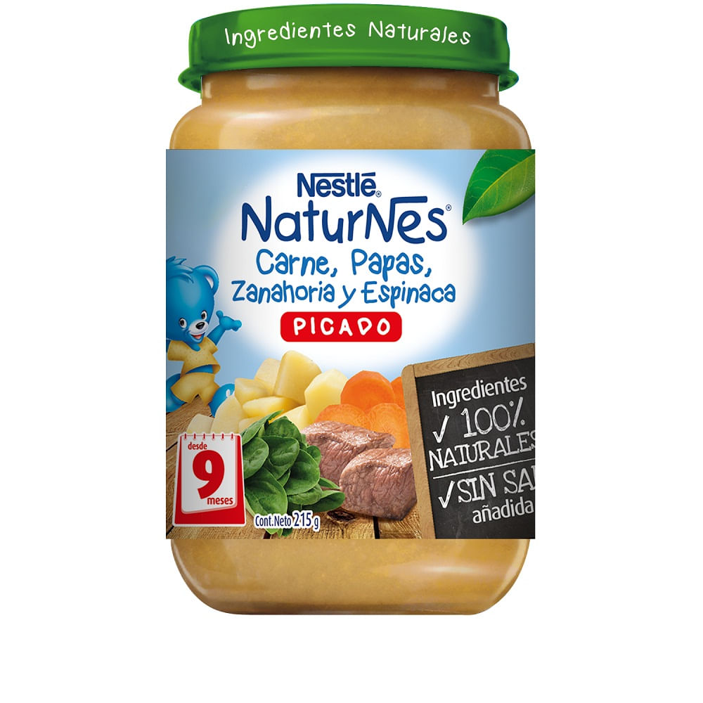 Picado Nestlé Naturnes carne papas zanahoria y espinaca 215 g