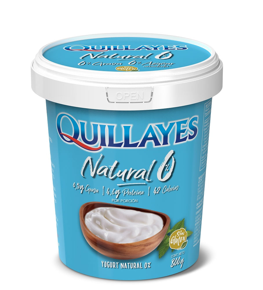 Yoghurt Quillayes natural 0% pote 800 g