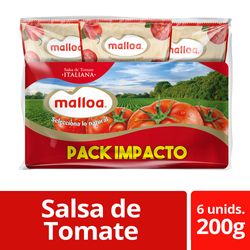 Pack Salsa de tomate Malloa italiana 6 un de 200 g