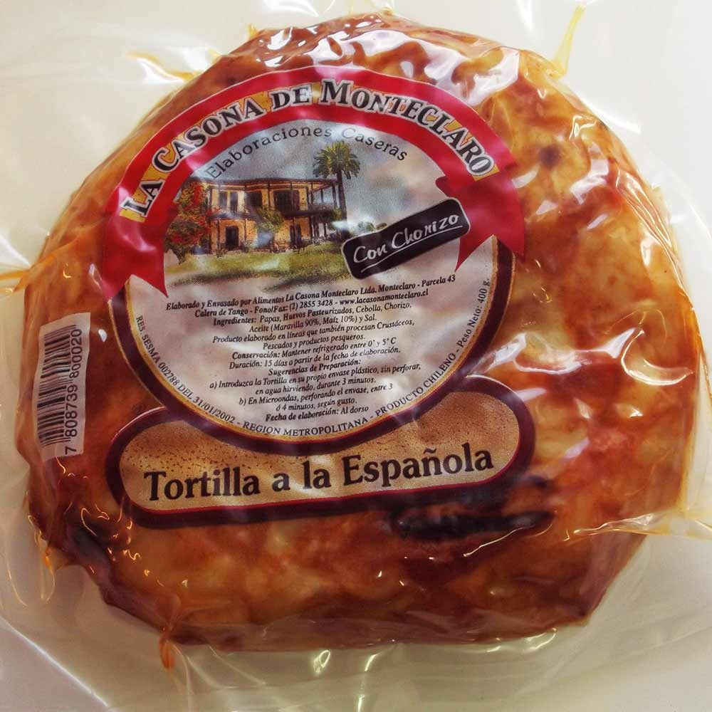 Tortilla española La Casona Monteclaro con chorizo bolsa 400 g