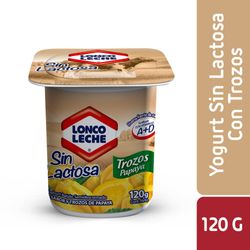 Yoghurt Loncoleche sin lactosa trozos papaya 120 g