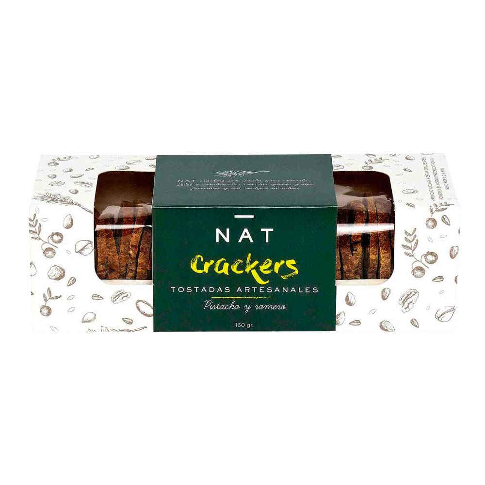 Tostadas artesanales Nat crackers pistacho romero 160 g