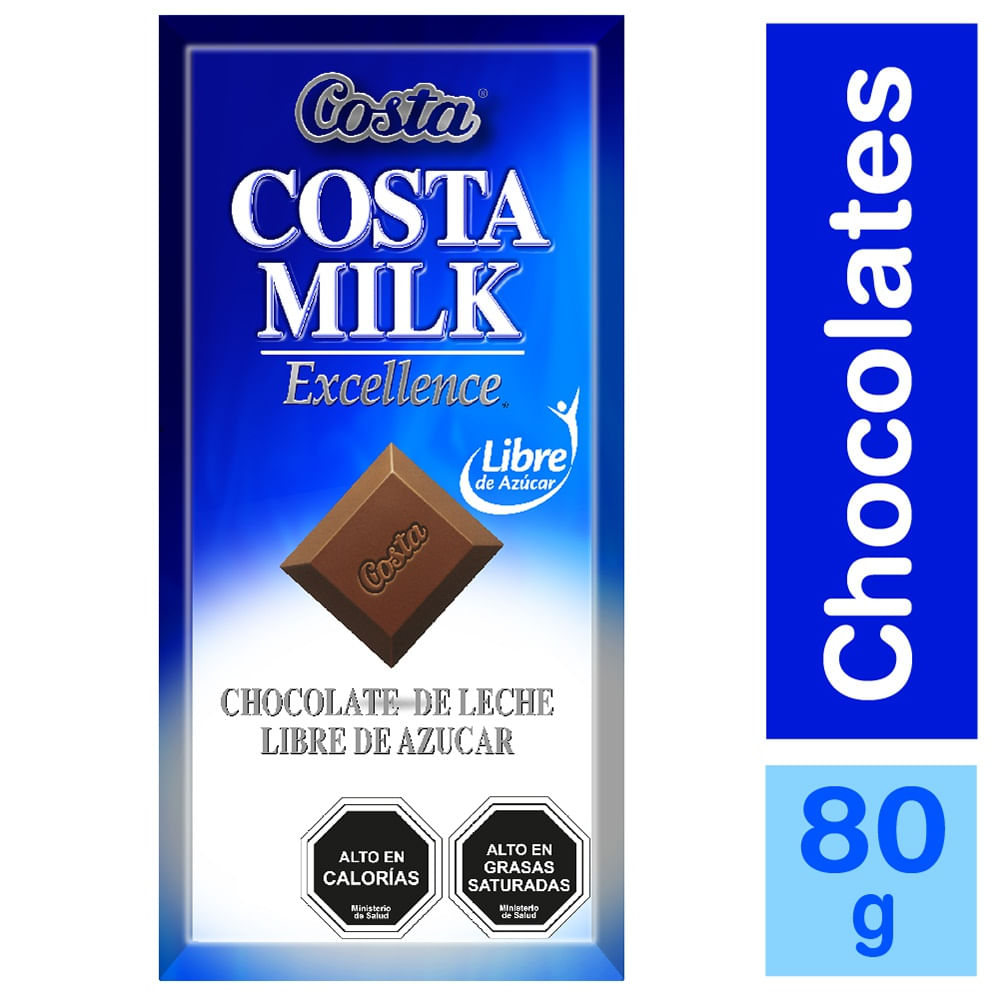 Chocolate Costa Milk libre de azúcar 80 g