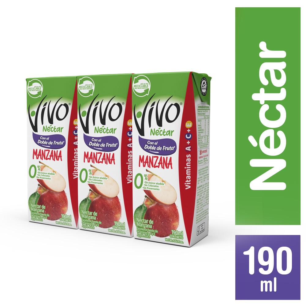Pack néctar Vivo manzana 3 un de 190 ml